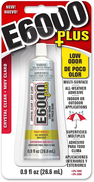 E-6000 Plus 0.9 Fl. Oz. Clear Adhesive