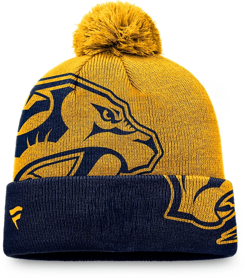 Fanatics Men's Nashville Predators Fall '21 Block Party Cuffed Beanie with Pom