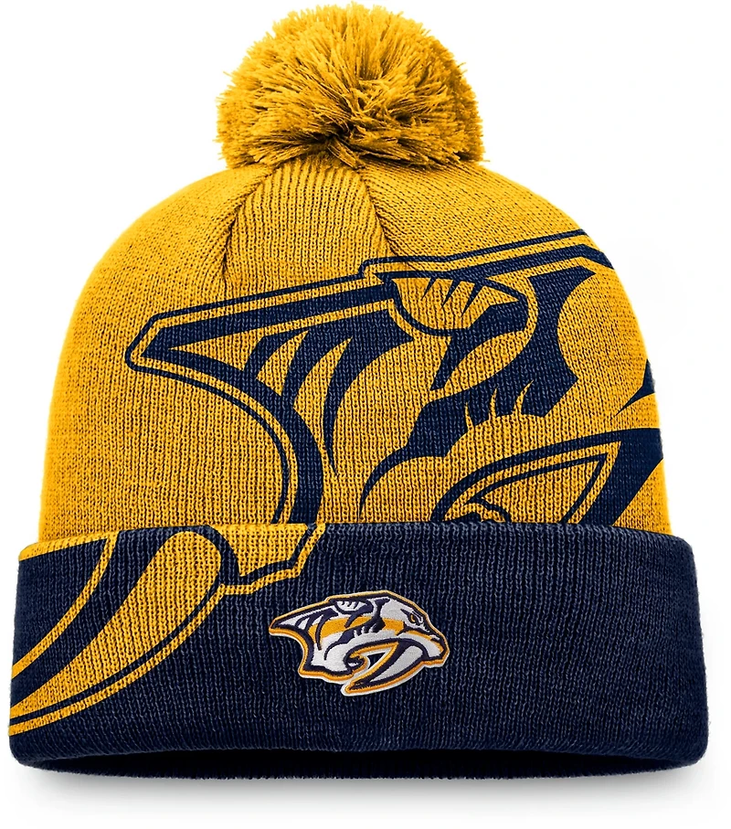 Fanatics Men's Nashville Predators Fall '21 Block Party Cuffed Beanie with Pom