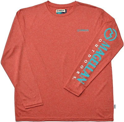 Magellan Outdoors Men's Casting Crew Heathered Long Sleeve T-shirt