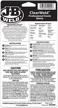 J-B WELD ClearWeld™ 8 oz Professional Grade Spray Epoxy