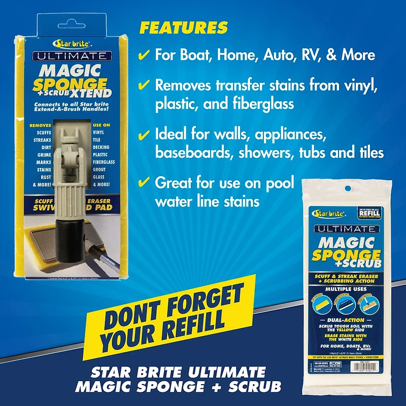 Star brite Ultimate Magic Xtend Sponge + Scrub Eraser