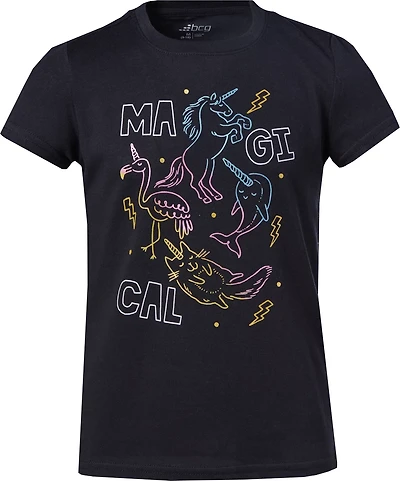 BCG Girls' Magical Cotton Graphic Short Sleeve T-shirt