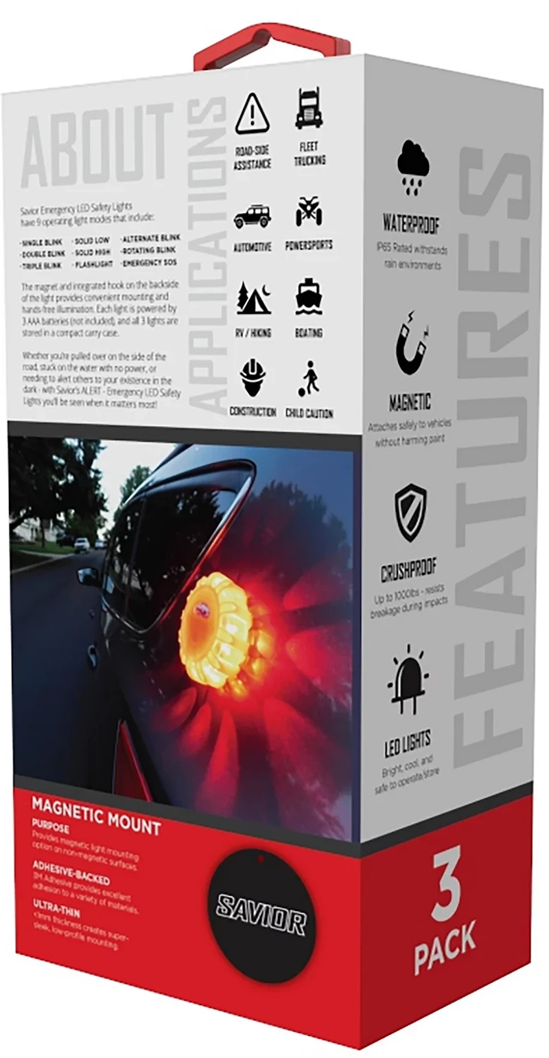 Savior ALERT Emergency LED Safety Lights 3-Pack