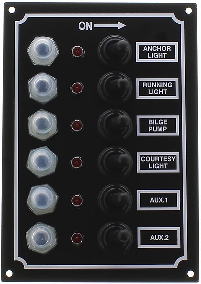 SeaSense LED Toggle 12-Volt 6 Gang Switch Panel