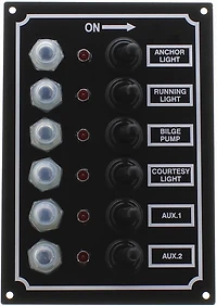 SeaSense LED Toggle 12-Volt 6 Gang Switch Panel
