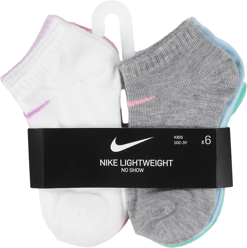 Nike Youth Metallic Swoosh Low Cut Socks 6 Pack