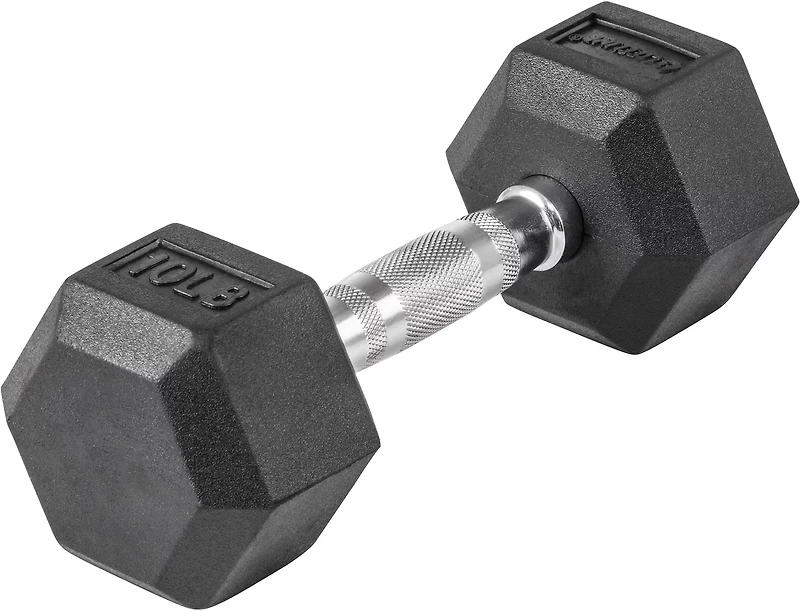 Lifeline Hex 5-120lb Rubber Dumbbell