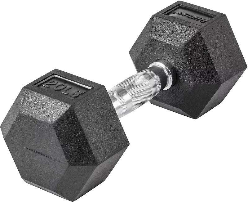 Lifeline Hex 5-120lb Rubber Dumbbell