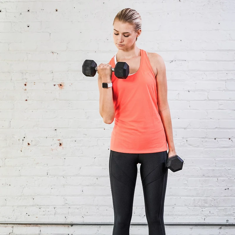 Lifeline Hex 5-120lb Rubber Dumbbell