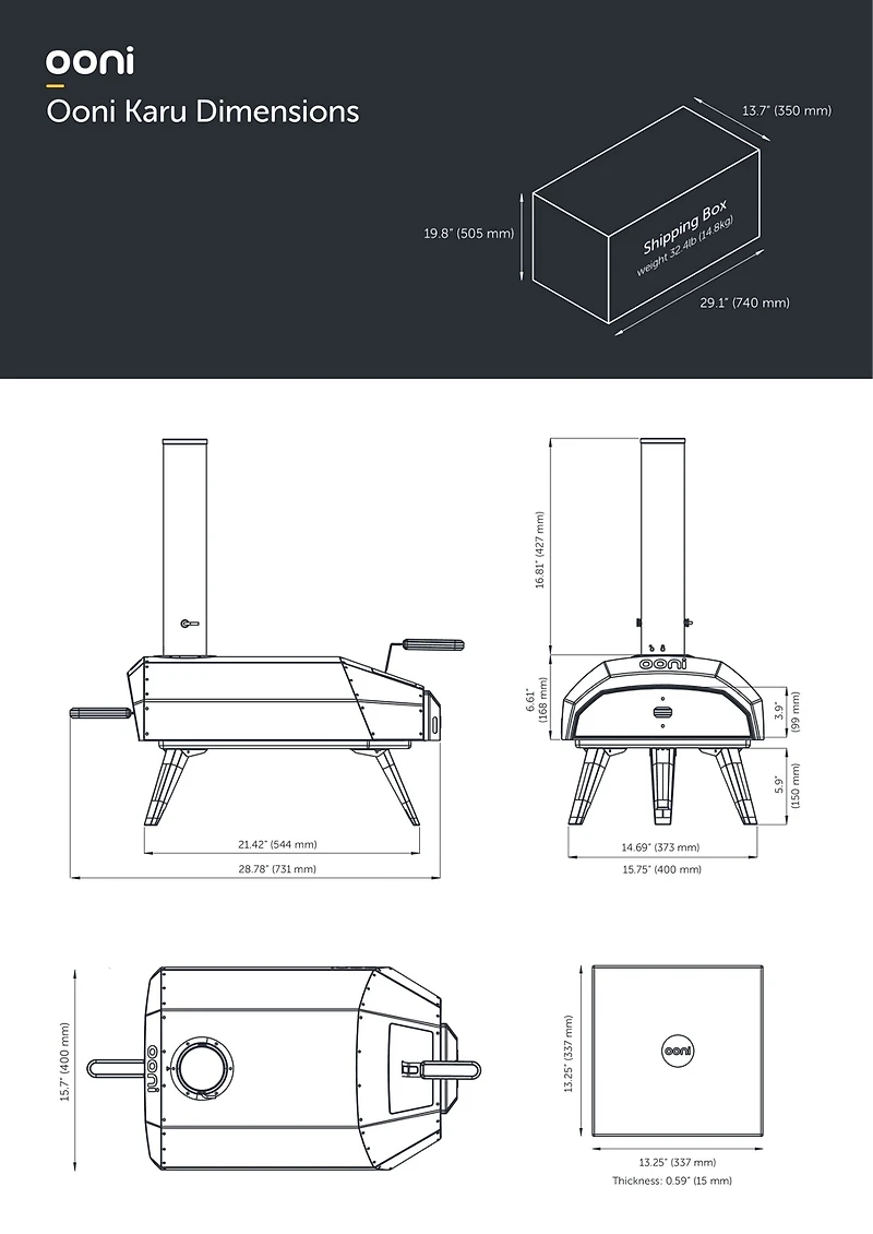 Ooni Karu Wood and Charcoal-Fired Portable Pizza Oven