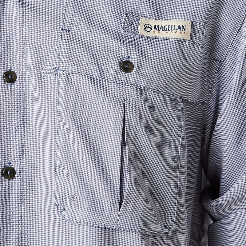 Magellan Outdoors Men's Aransas Pass Mini Check Long Sleeve Fishing Shirt