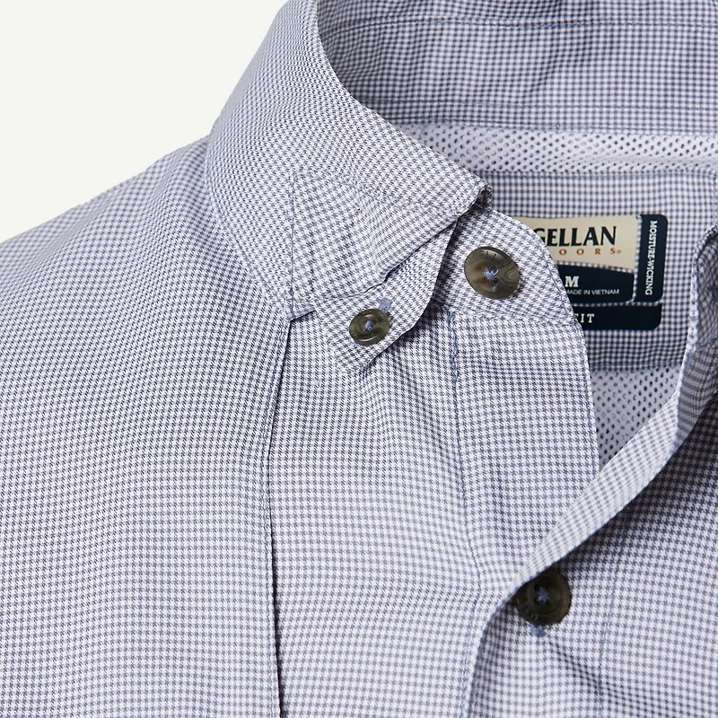 Magellan Outdoors Men's Aransas Pass Mini Check Long Sleeve Fishing Shirt