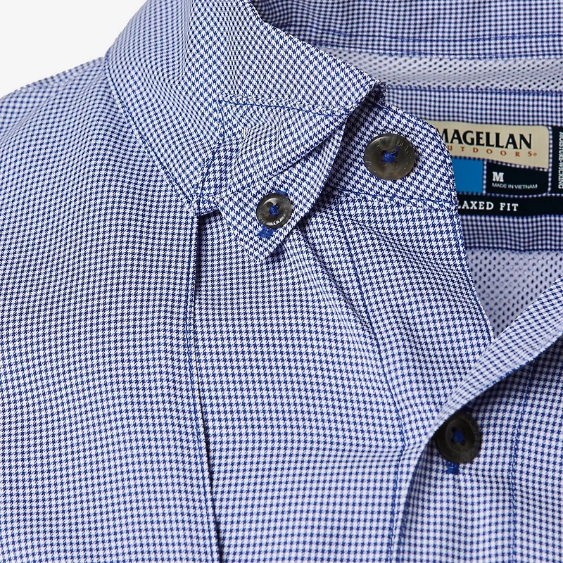Magellan Outdoors Men's Aransas Pass Mini Check Long Sleeve Fishing Shirt