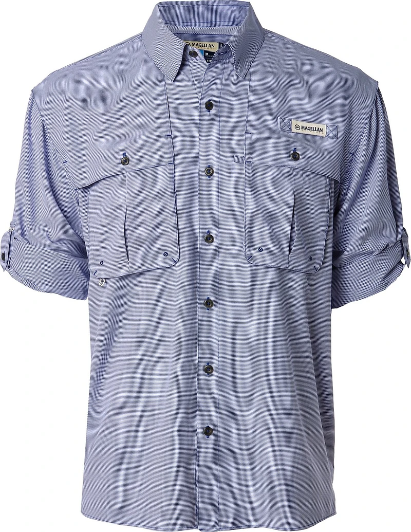 Magellan Outdoors Men's Aransas Pass Mini Check Long Sleeve Fishing Shirt