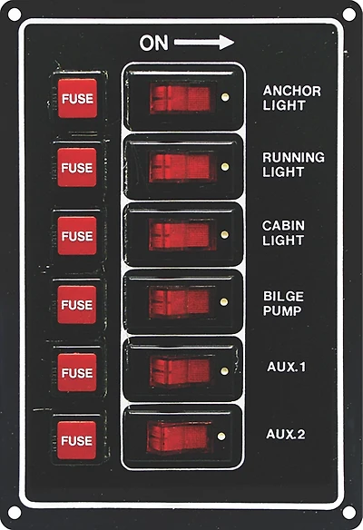 SeaSense 12V 6 Gang Rocker Switch Panel