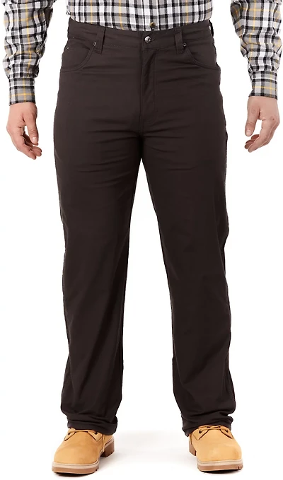 Smith's Workwear Men's Stretch Fleece-Lined Canvas 5-Pocket Pants