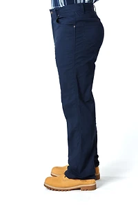 Smith's Workwear Men's Stretch Fleece-Lined Canvas 5-Pocket Pants