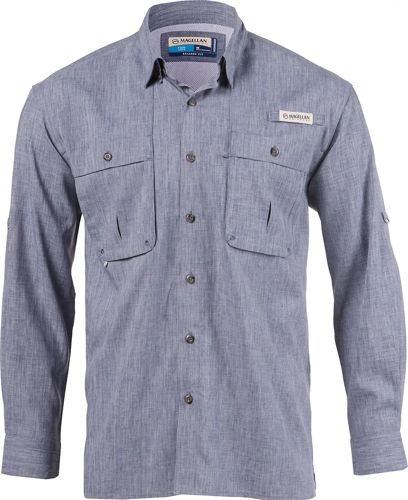 Magellan Outdoors Men's Aransas Pass Heather Long Sleeve Fishing Shirt