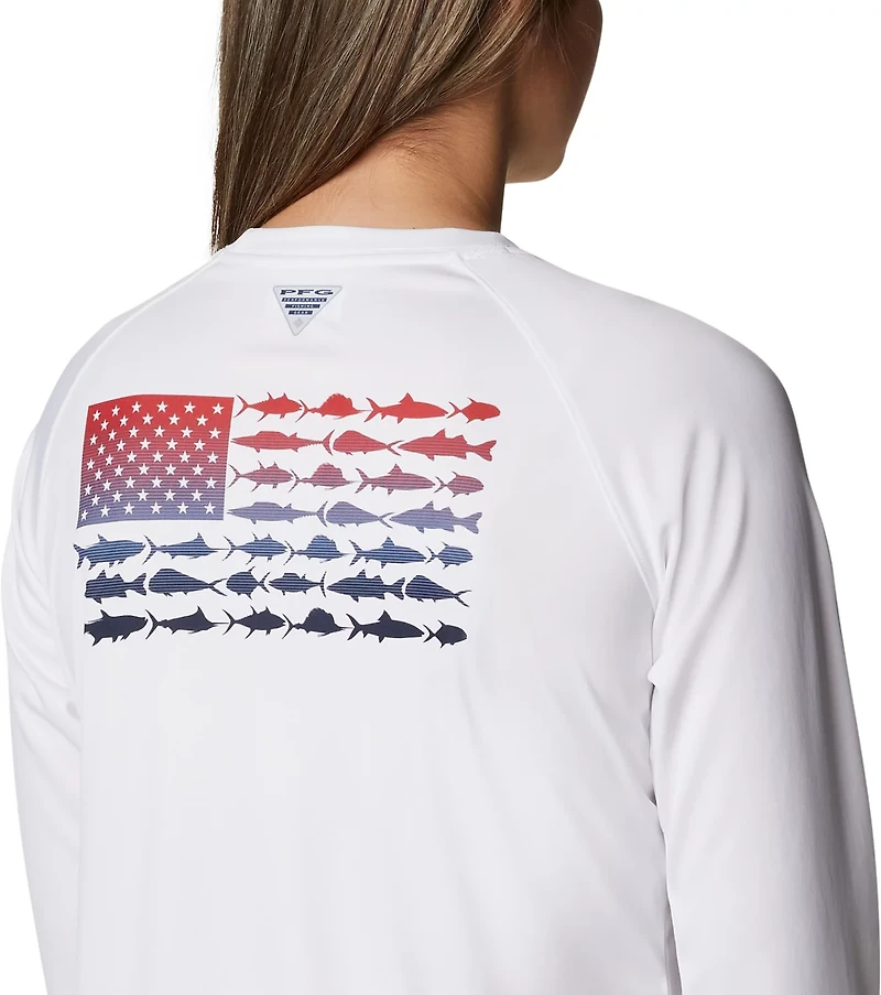 Columbia Sportswear Women's Tidal Tee PFG Fish Flag Long Sleeve T-shirt