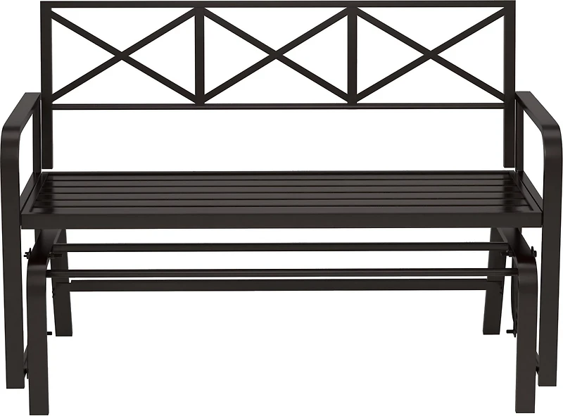 Mosaic Mary Metal Bench Glider