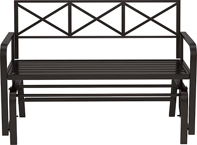 Mosaic Mary Metal Bench Glider