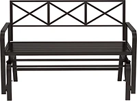 Mosaic Mary Metal Bench Glider