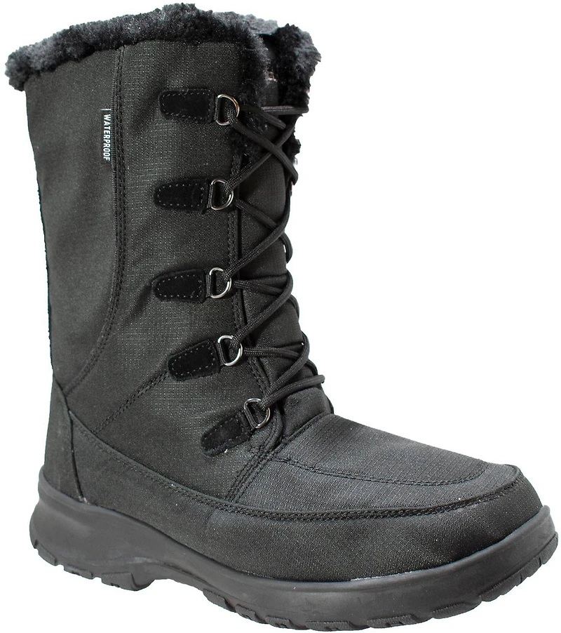 WinterTec Women's Waterproof Nylon Suede Trim Winter Boots