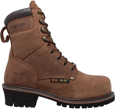AdTec Men's 8 in Steel Toe Super Logger Work Boots
