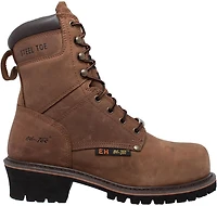 AdTec Men's 8 in Steel Toe Super Logger Work Boots