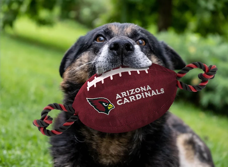 Pets First Arizona Cardinals Nylon Football Rope Dog Toy