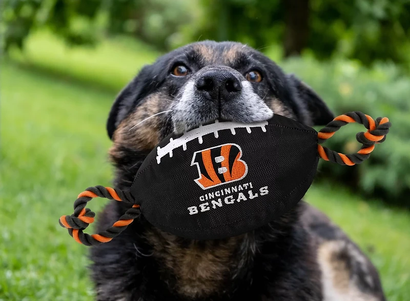 Pets First Cincinnati Bengals Nylon Football Rope Dog Toy