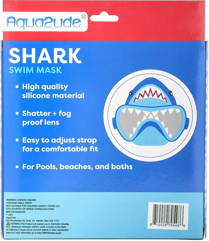 Aqua2ude Boys' Novelty Shark Swim Mask
