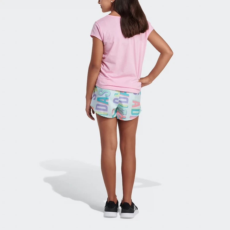 adidas Girls' Allover Print Woven Shorts