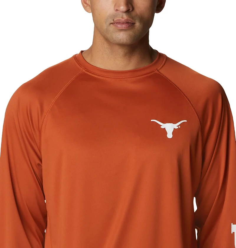 Columbia Sportswear Men's University of Texas PFG Terminal Tackle Big Long Sleeve T-shirt