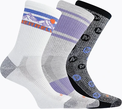 Merrell Women’s Repreve Recycled All Around Tab Crew Socks 3-Pack