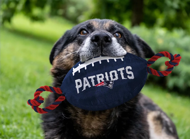 Pets First New England Patriots Nylon Football Rope Dog Toy