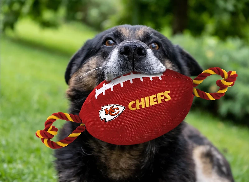 Pets First Kansas City Chiefs Nylon Football Rope Dog Toy