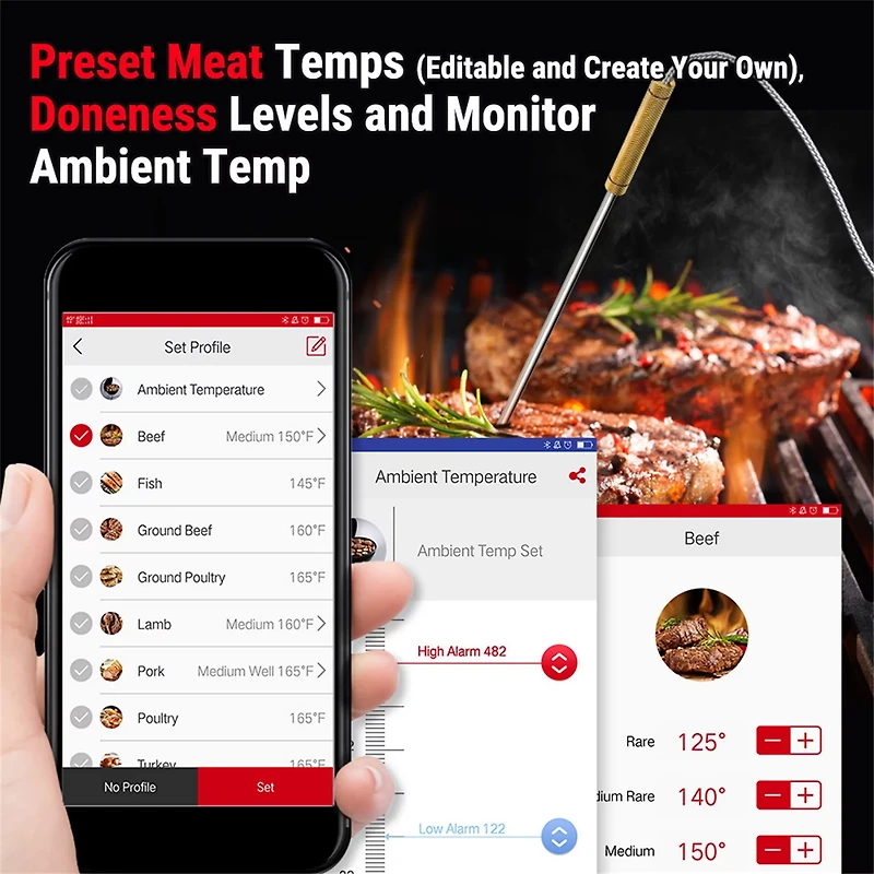 ThermoPro TP25 Smart 500 ft Wireless Meat Thermometer