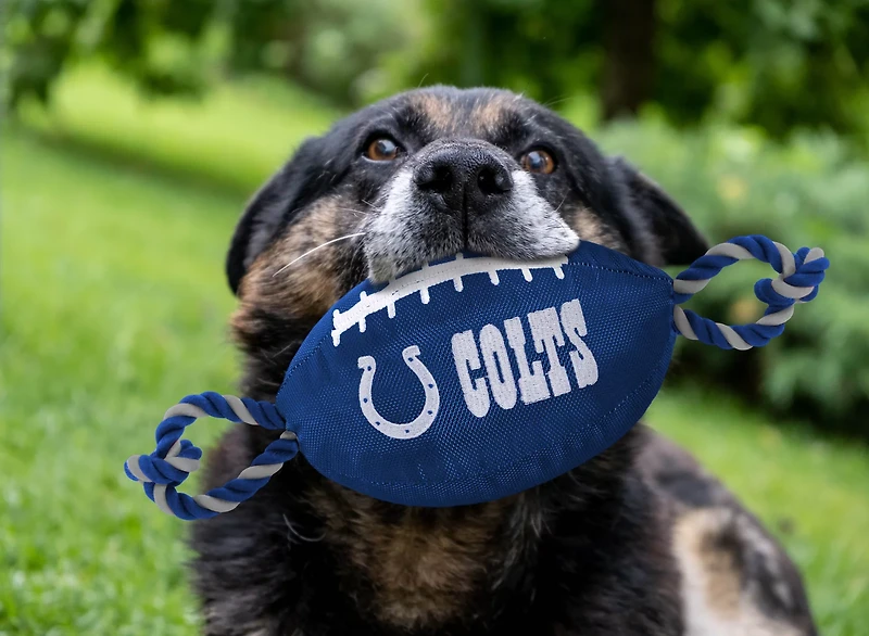 Pets First Indianapolis Colts Nylon Football Rope Dog Toy