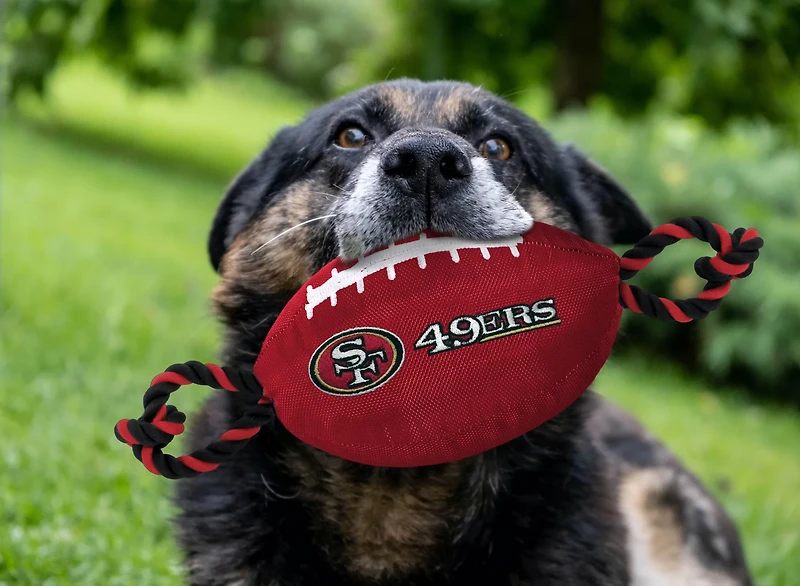 Pets First San Francisco 49ers Nylon Football Rope Dog Toy