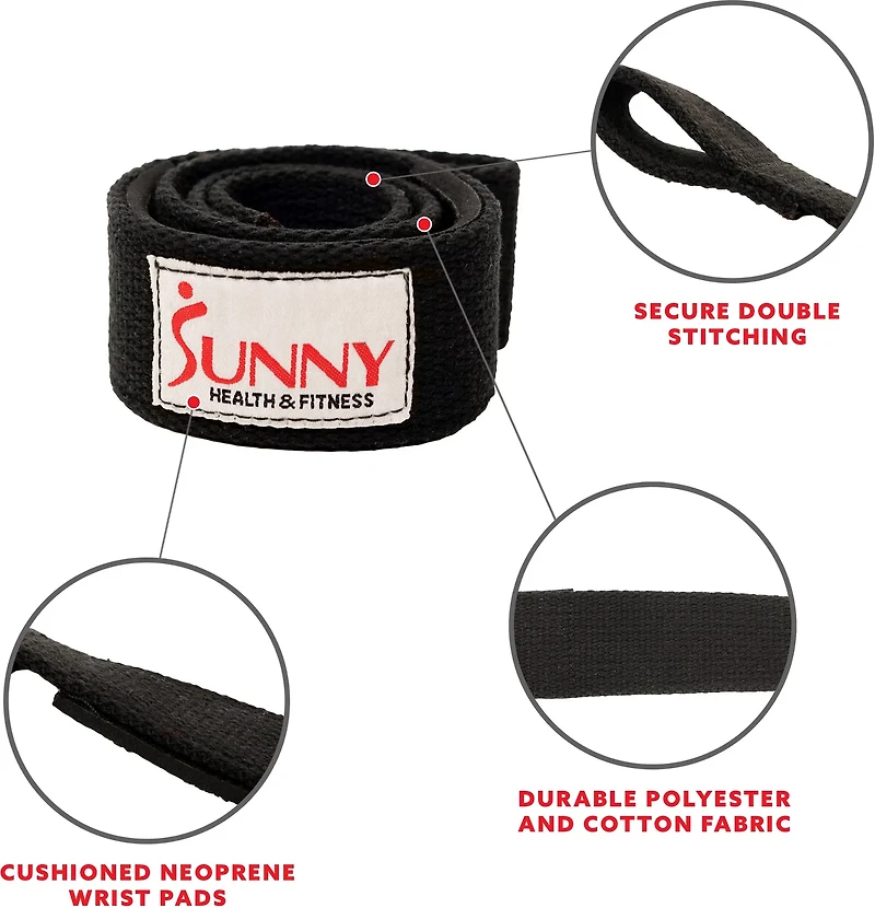 Sunny Health & Fitness Padding Lifting Straps