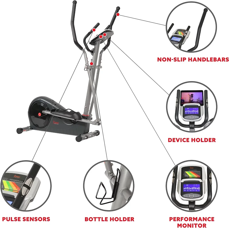 Sunny Health & Fitness Pre-Programmed Elliptical Trainer