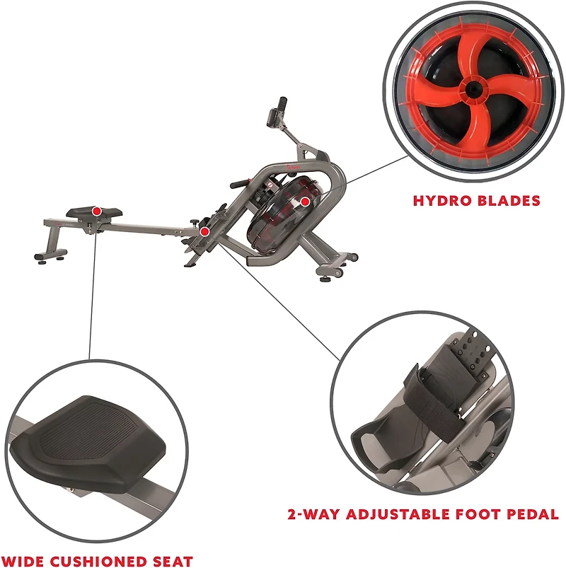 Sunny Health & Fitness Phantom Hydro Water Rowing Machine