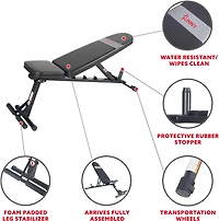 Sunny Health & Fitness Adjustable Utility Weight Bench
