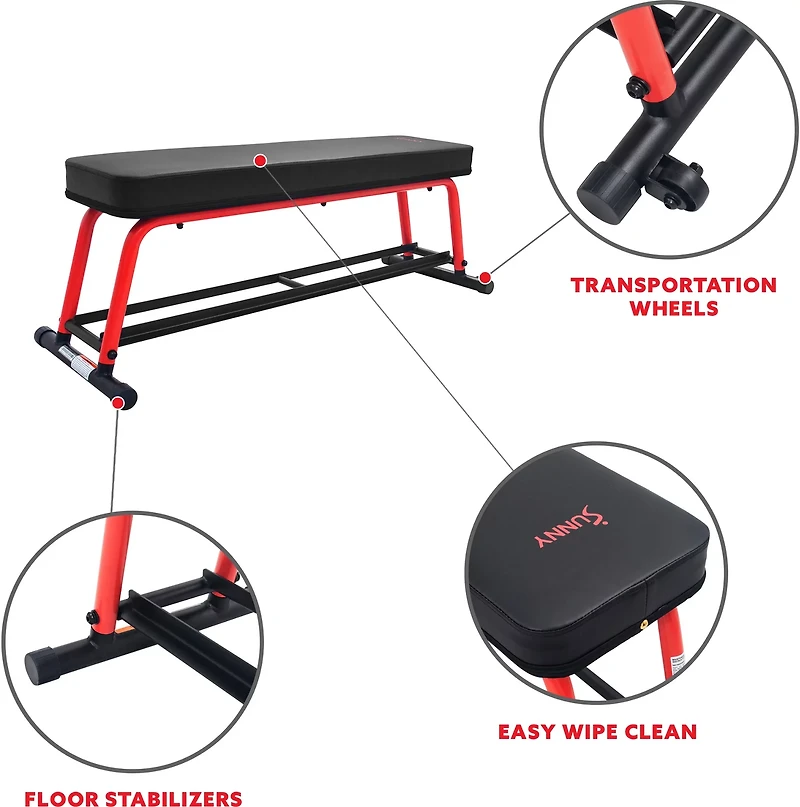 Sunny Health & Fitness Power Zone Flat Bench