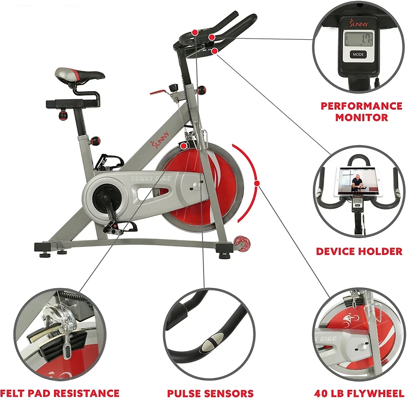Sunny Health & Fitness Pro II Indoor Cycling Bike