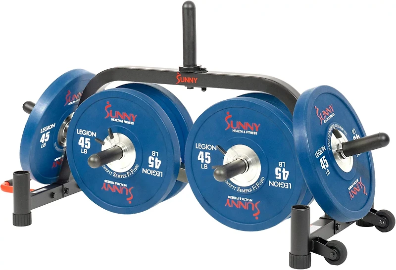 Sunny Health & Fitness Multi-Weight Plate and Barbell Rack