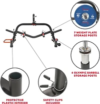 Sunny Health & Fitness Multi-Weight Plate and Barbell Rack