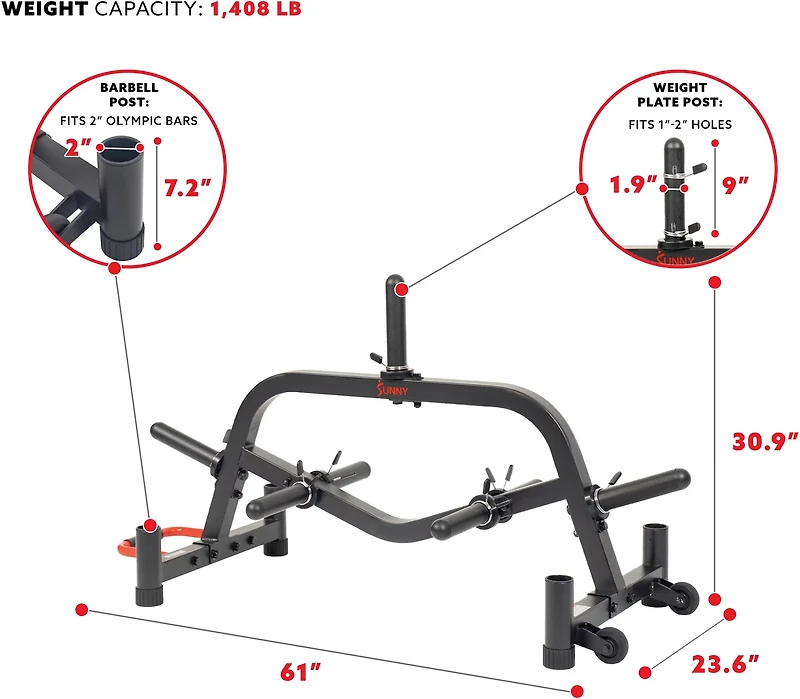 Sunny Health & Fitness Multi-Weight Plate and Barbell Rack